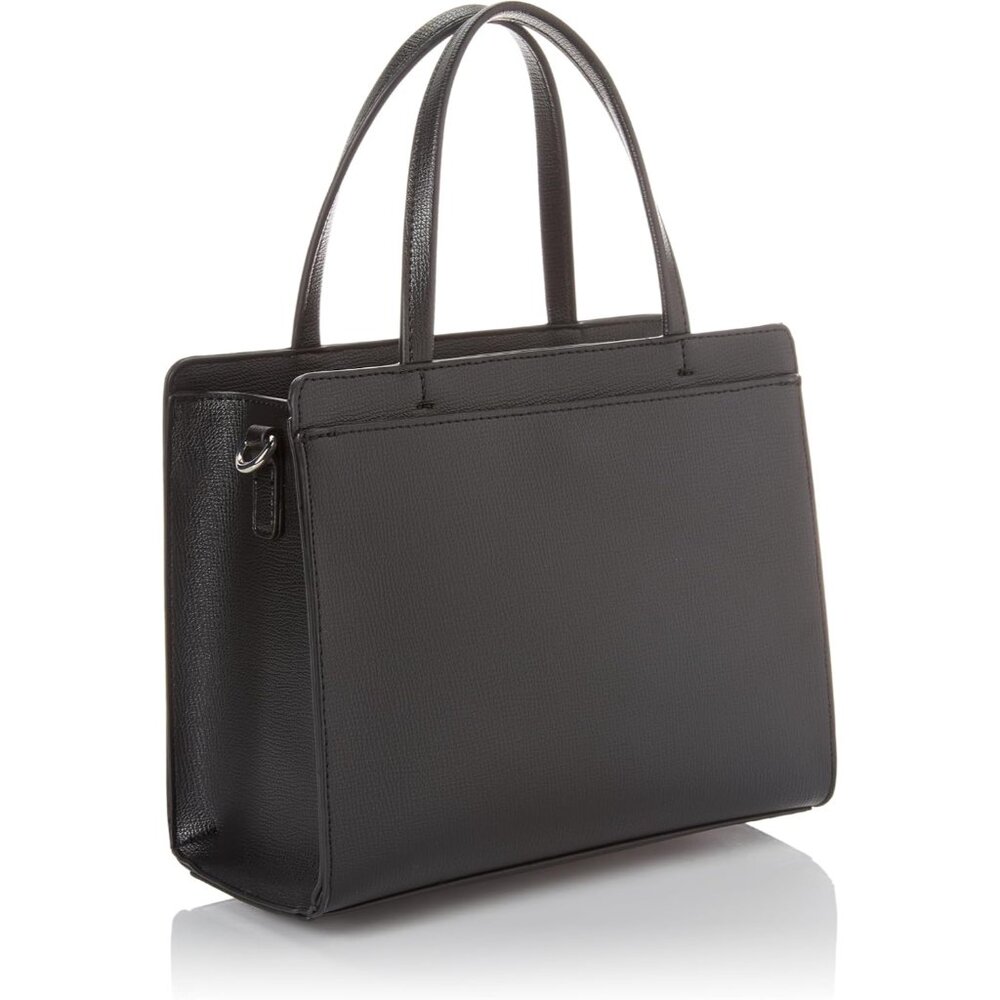 Maybelle Black Silver Solid Non-Leather Satchel 1… - image 3